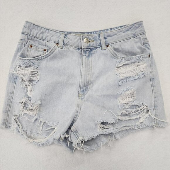 Topshop Mom Shorts High Waist Ripped Cut off's 10 - Picture 2 of 5